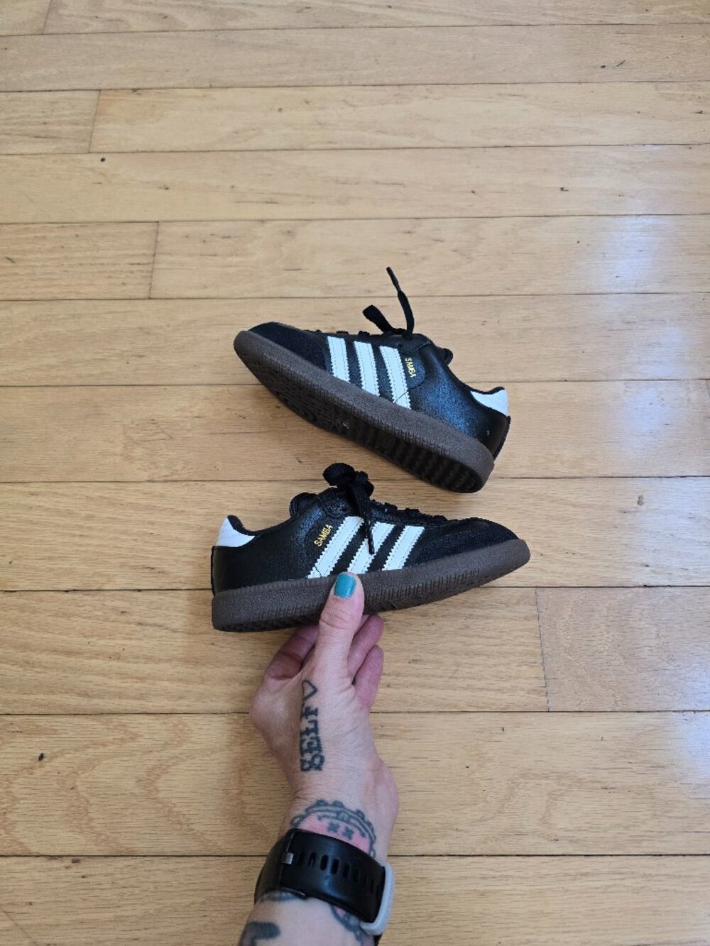 Adidas | Samba Classic Black White Gum Sole Shoes Sneakers | Toddler 10.5